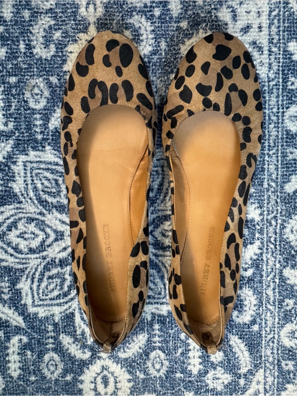 Audrey Brooke Leopard Print Ballet Flats